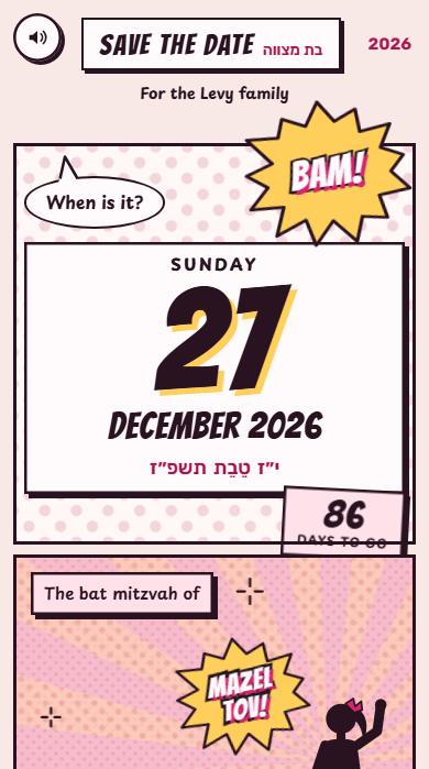The Comic strip save the date