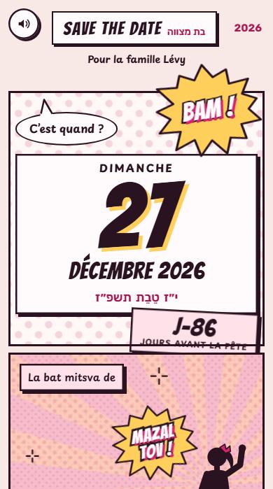 Le save-the-date du modèle Bande dessinée