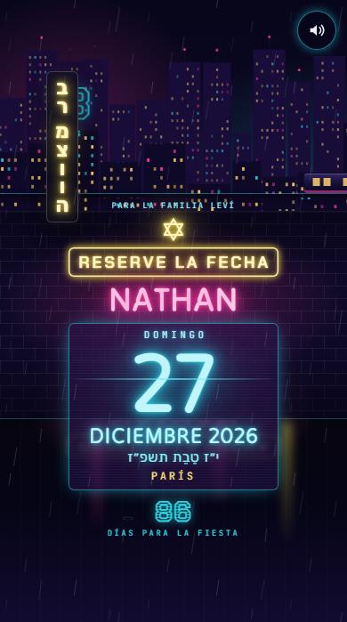 El save the date del diseño Neón cyberpunk