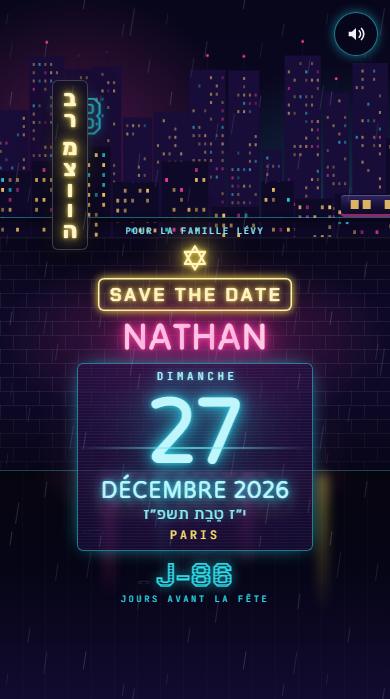Le save-the-date du modèle Néon cyberpunk