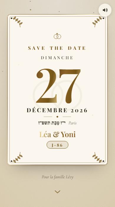 Le save-the-date du modèle Feuille d’or