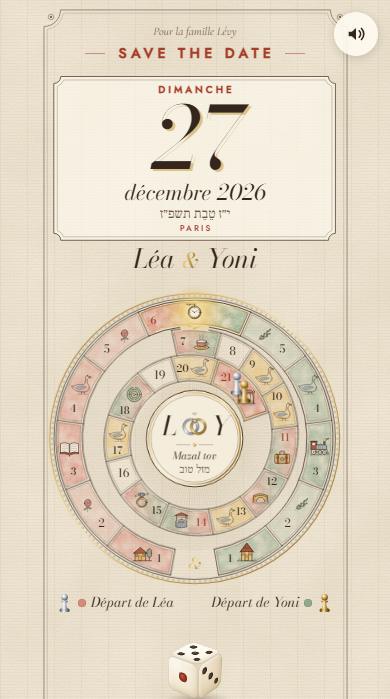 Le save-the-date du modèle Le jeu de l’oie