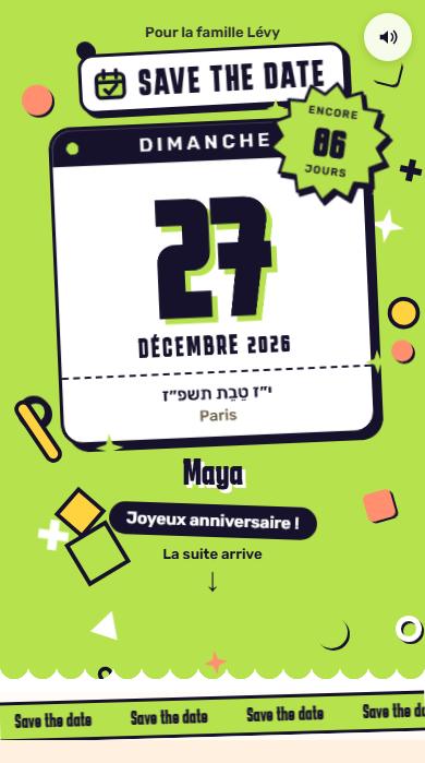 Le save-the-date du modèle Joie