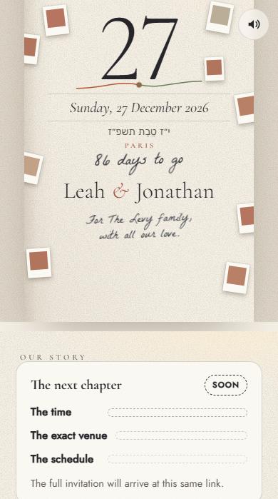 The Our story save the date