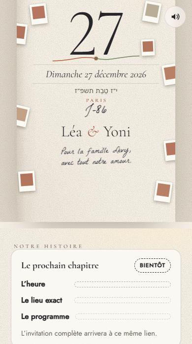 Le save-the-date du modèle Notre histoire